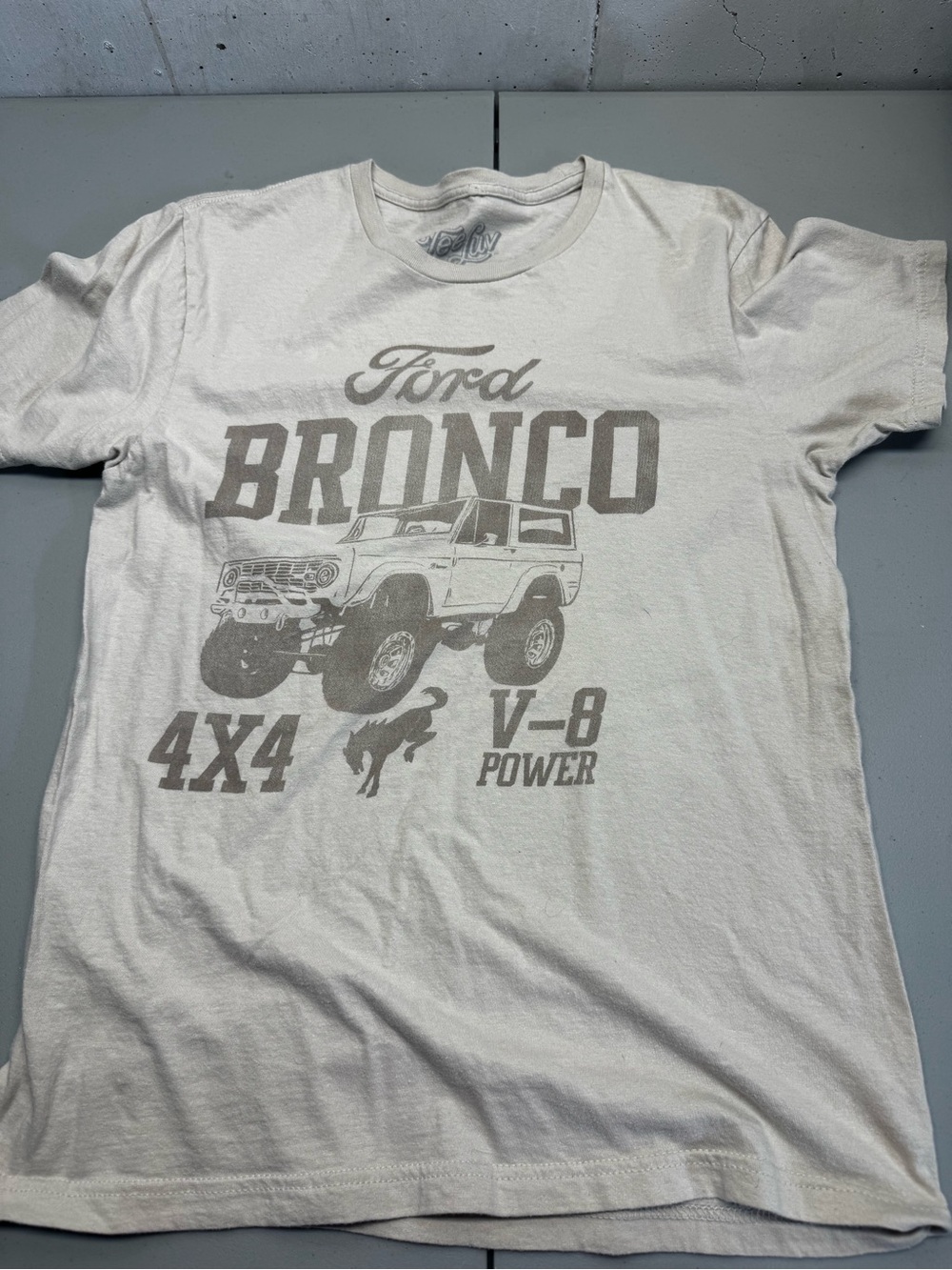 Ford Bronco Short Sleeve Tee - White with Gray Graphic